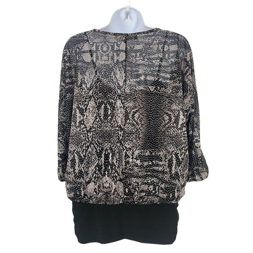 Jennifer Lopez Womens Small Snake Print Blouse With Keyhole Neckline Small - Picture 5 of 13